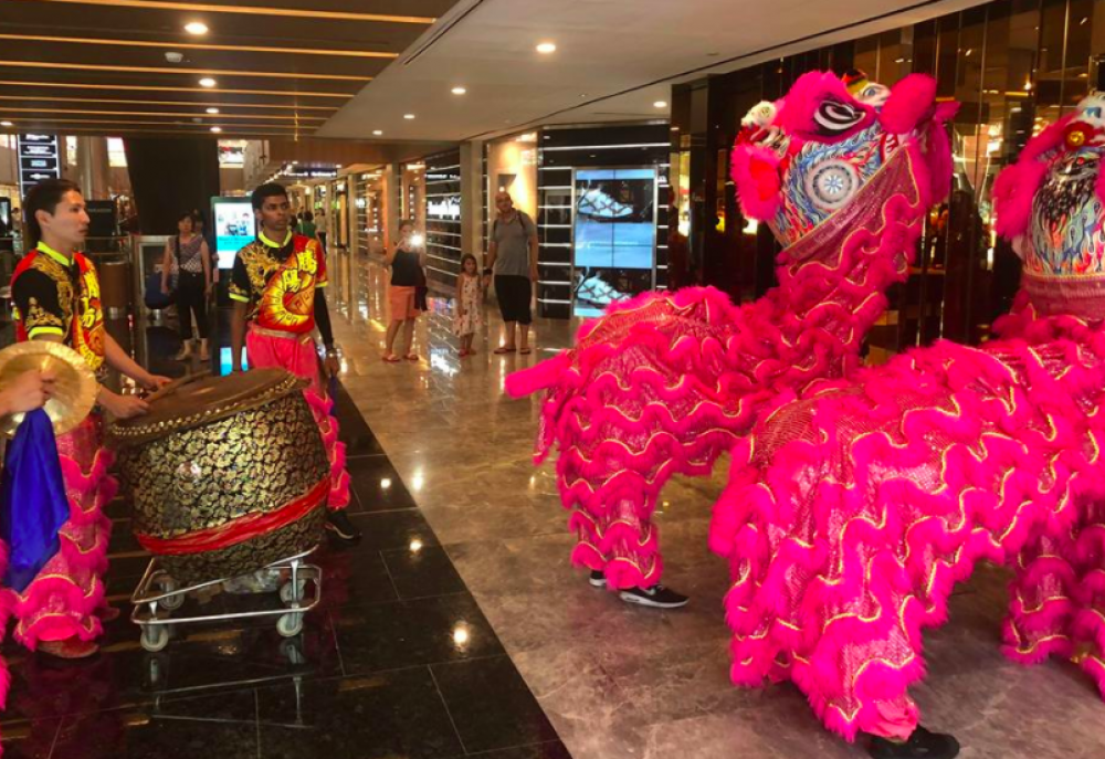 Teng Yang group including other races in Lion Dance performance.