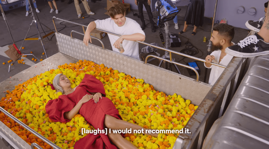 Tabitha on the set of her music video, as seen on Singapore Social.