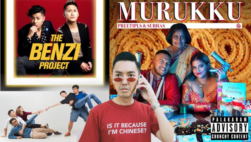 Singaporean humour image featuring PreetiplS, Subhas, YEOLO, The Benzi Project, and The Average Guys