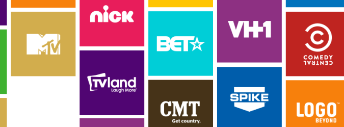 A banner featuring some iconic logos of networks under ViacomCBS.