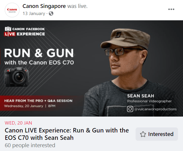 Canon Singapore often host Canon LIVE experience, inviting professionals to talk about their knowledge and tips on using Canon cameras.