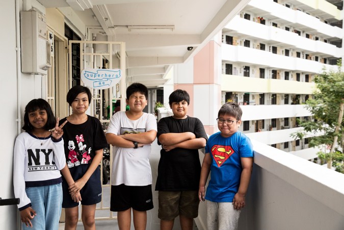 The five young artistes who put together the "Homerun" exhibit to mark their 6-year journey with Superhero Me. 